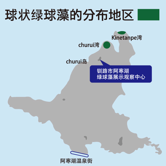 毬藻球状体的分布区域