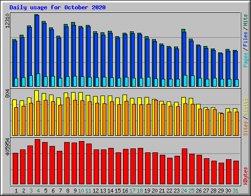 Daily usage for October 2020