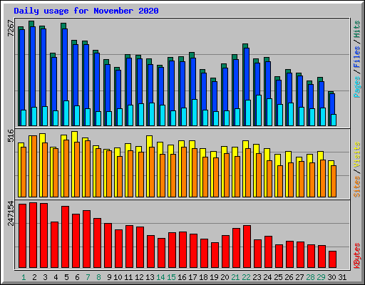 Daily usage for November 2020