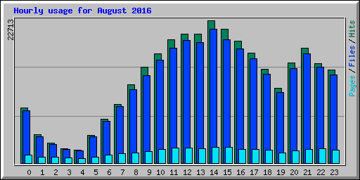 Hourly usage for August 2016