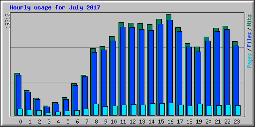 Hourly usage for July 2017