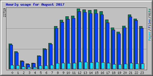Hourly usage for August 2017