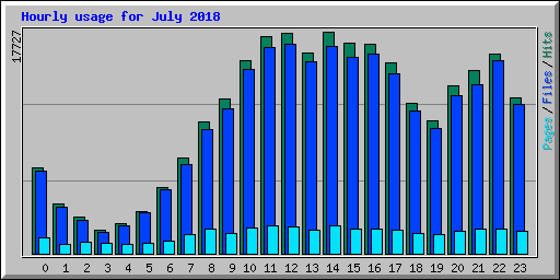 Hourly usage for July 2018