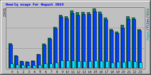 Hourly usage for August 2019