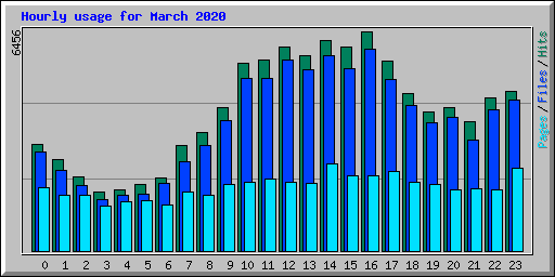 Hourly usage for March 2020