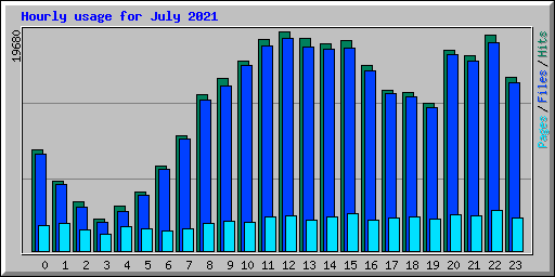 Hourly usage for July 2021