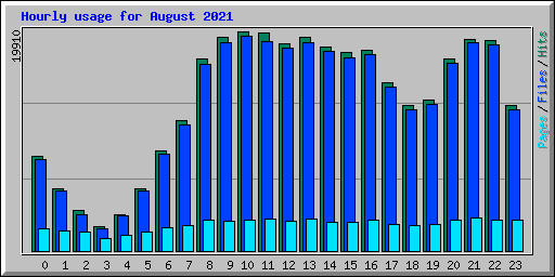 Hourly usage for August 2021