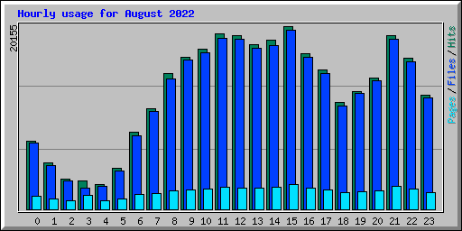 Hourly usage for August 2022