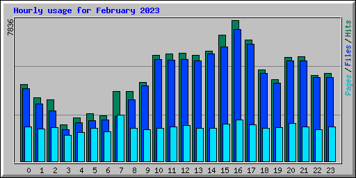 Hourly usage for February 2023
